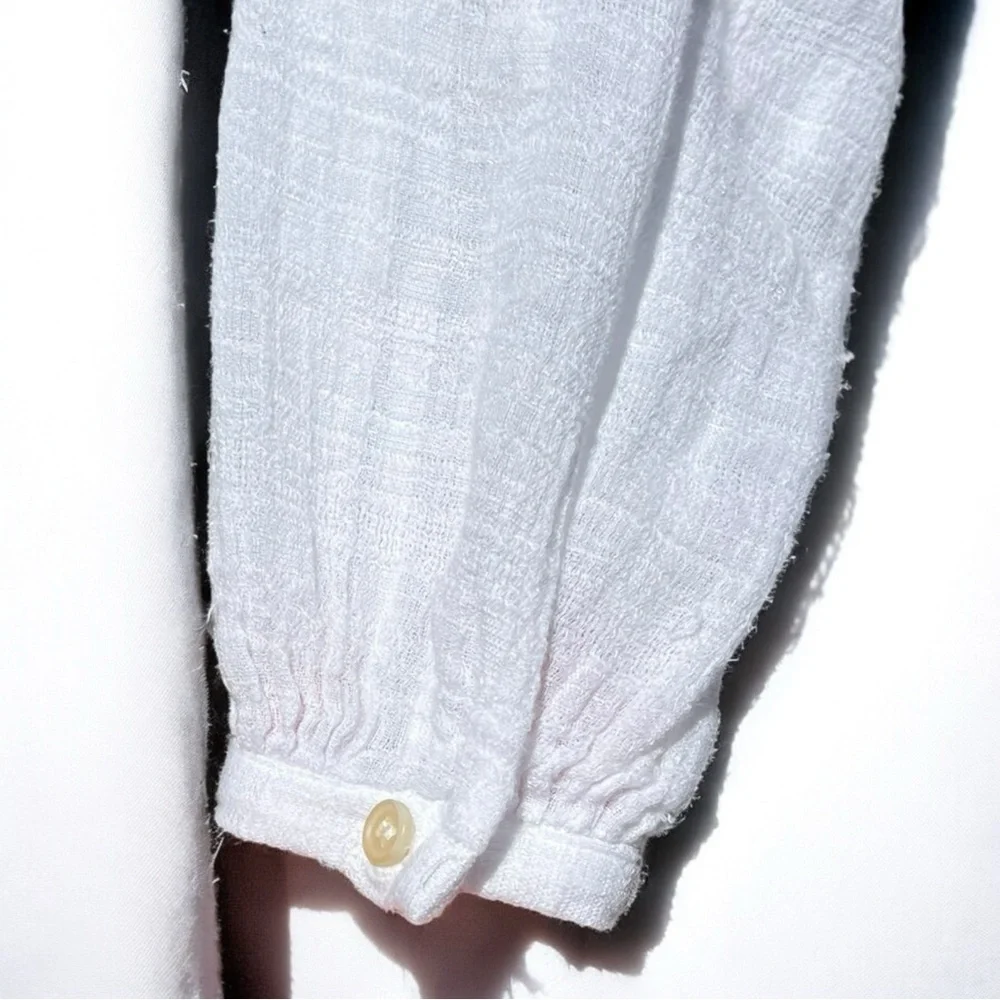 🌻Free People Headed The Highlands Button Down White Shirt Blouse